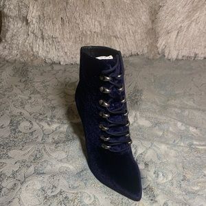 Glamorous Blue Velvet Bootie